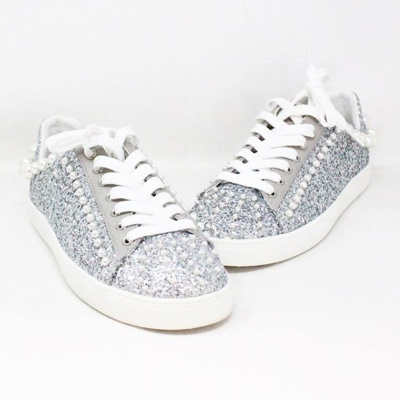 STUART WEITZMAN #38124 Silver Glitter Sneakers (US 8 EU 38)